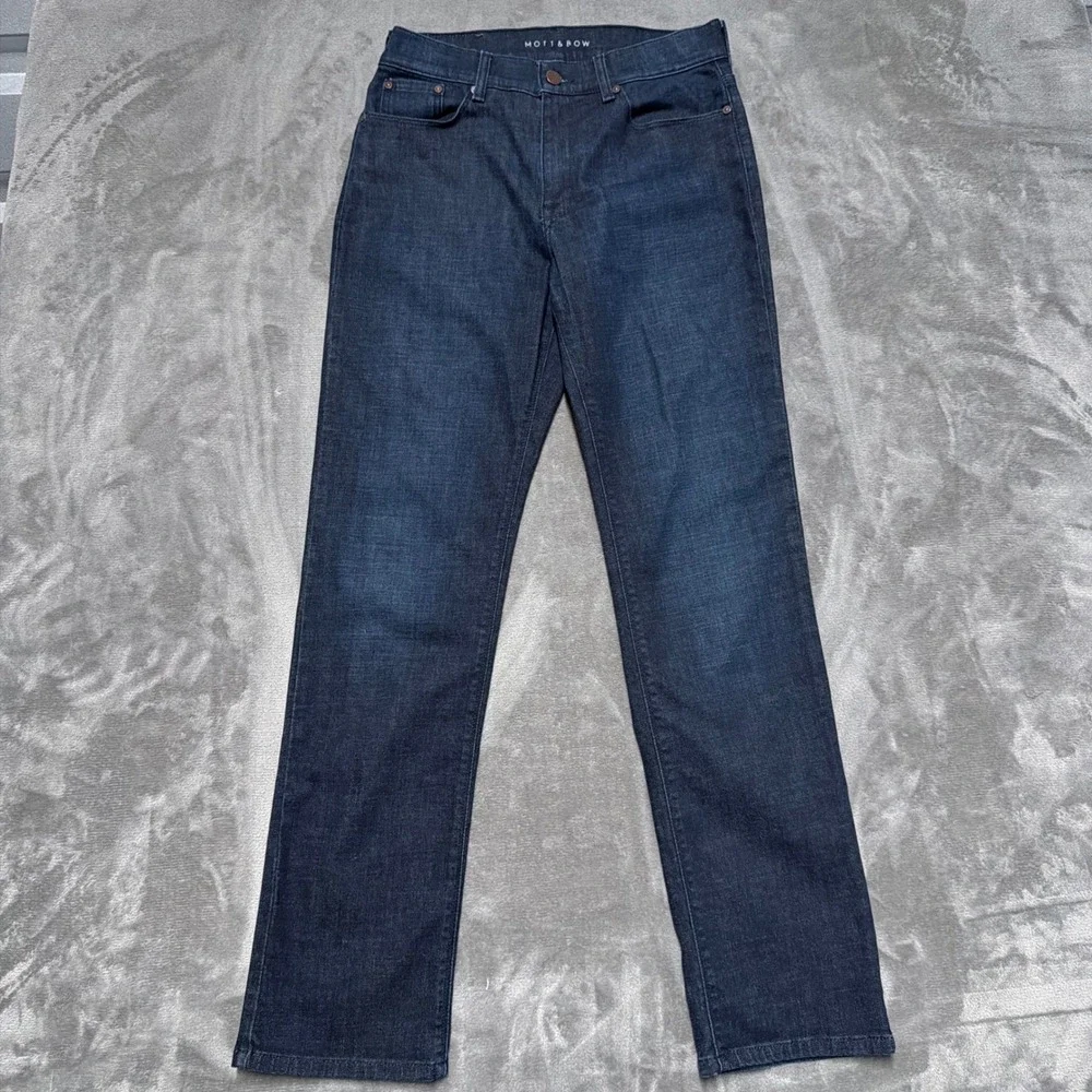Mott & Bow Straight Crosby Jeans Mens 29x32 Dark Blue Stretch Denim Casual